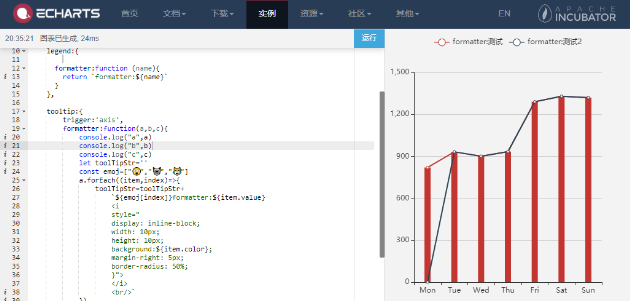 echarts formatter加入html标签