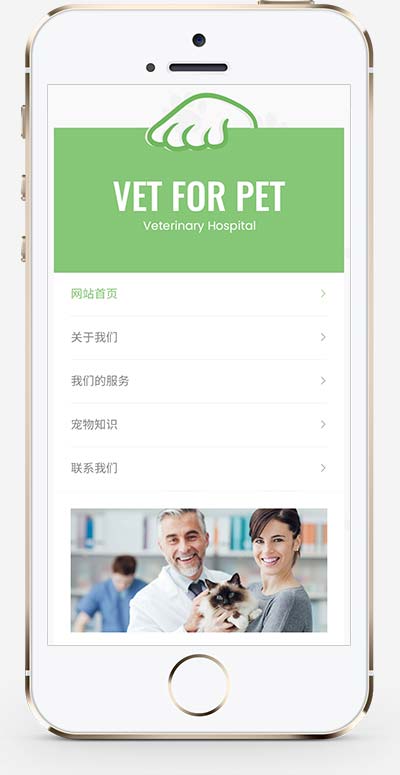 宠物门诊绿色清爽博客类网站源码+手机自适应