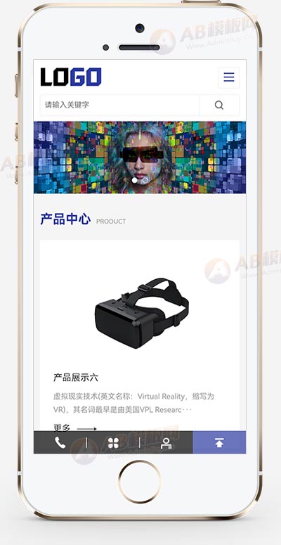 （自适应手机端)VR设备网站模板 VR眼睛网站源码下载