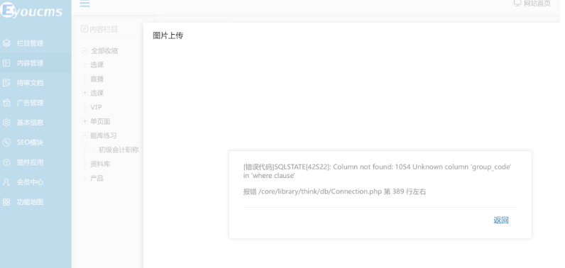 易优上传文件出现报错/core/library/think/